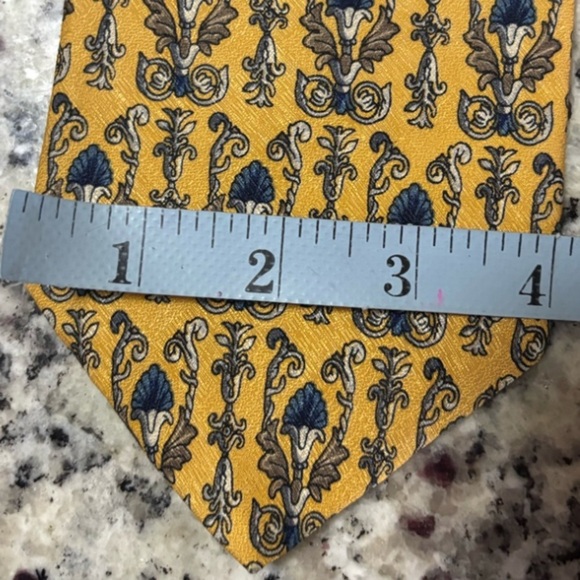 Repp Ltd Gold Blue and Beige Silk Necktie - Picture 6 of 7